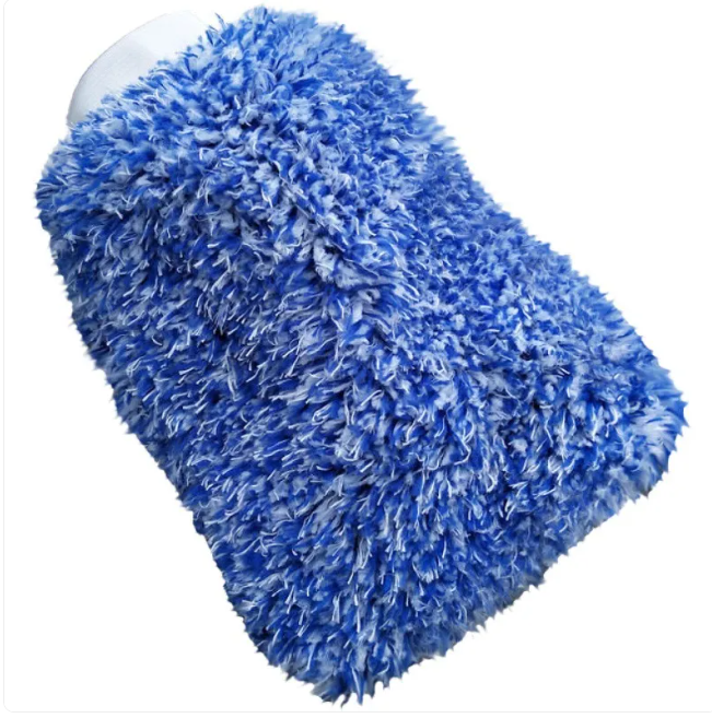 Plush Wash Mitt — Deep-Pile Coral Fleece, Zero Swirl Marks