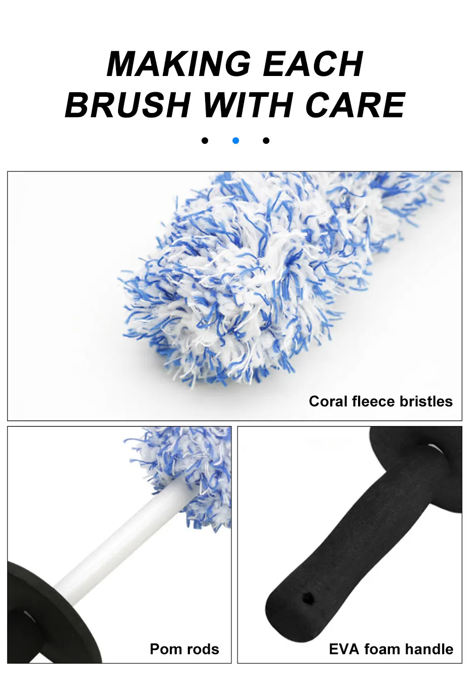 Wheel &amp; Rim Detail Brush — Soft Bristles, Spoke-Deep Clean