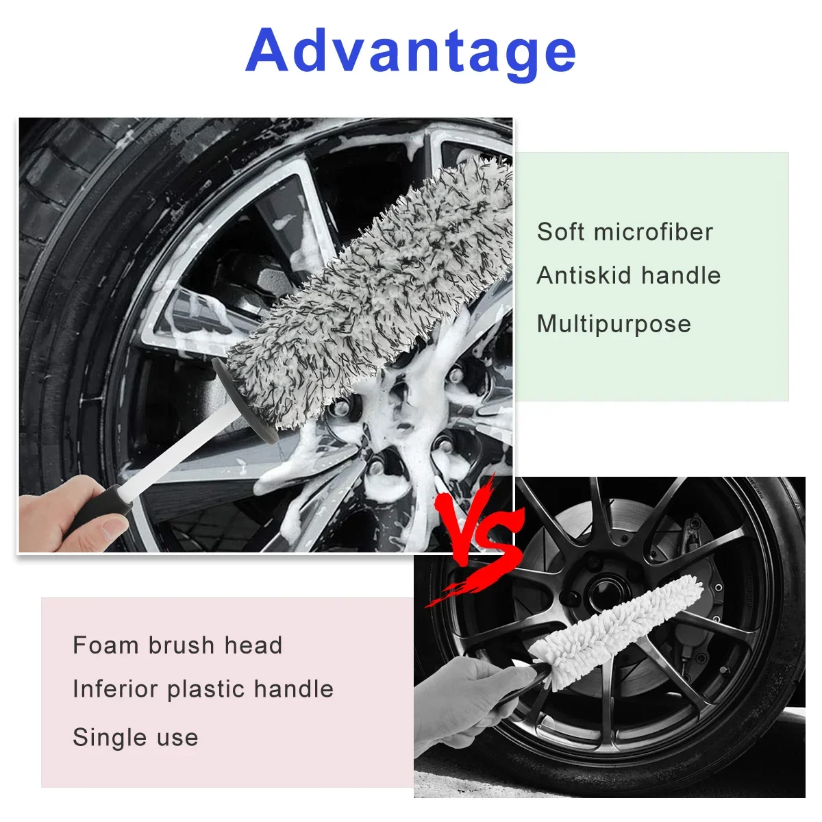 Wheel &amp; Rim Detail Brush — Soft Bristles, Spoke-Deep Clean