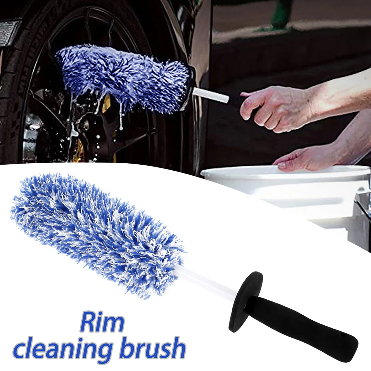 Wheel &amp; Rim Detail Brush — Soft Bristles, Spoke-Deep Clean