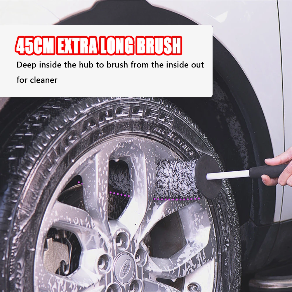 Wheel &amp; Rim Detail Brush — Soft Bristles, Spoke-Deep Clean